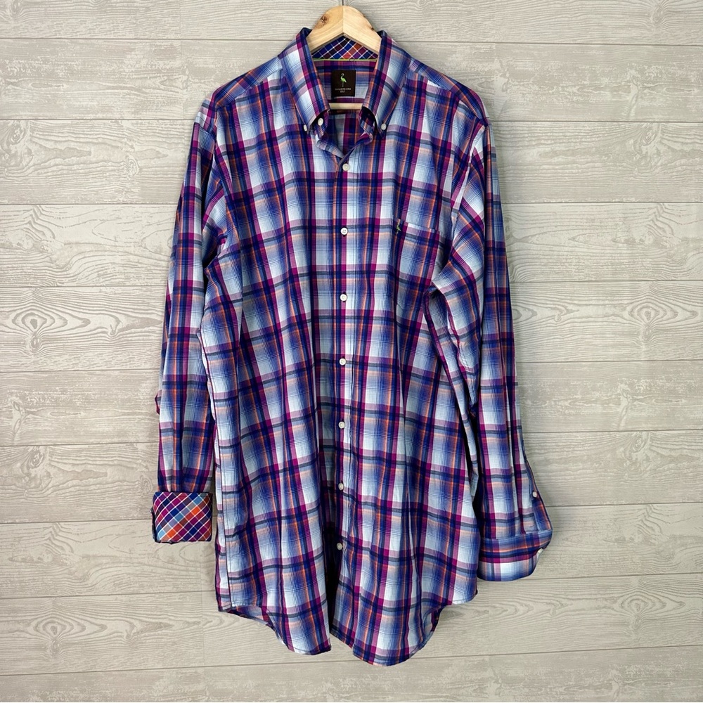 Taylorbyrd Button Down Flip Cuff Plaid Shirt 2xlt - image 3